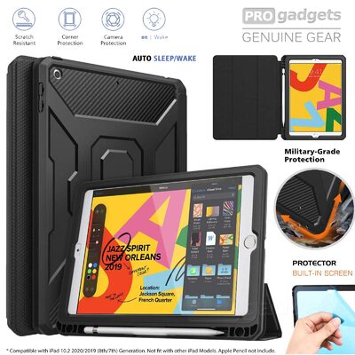 iPad 10.2 2021 / 2020 / 2019 Case, Genuine MOKO Shockproof Full Body Trifold Stand Cover