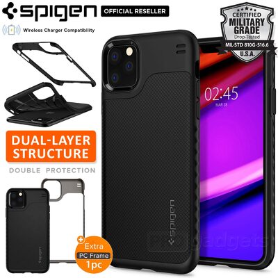 iPhone 11 Pro Max Case, Genuine Spigen Hybrid NX Dual Layer Ultra Tough Cover for Apple with Extra PC Frame