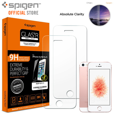 iPhone SE/5C/5/5s Screen Protector Genuine SPIGEN GLAS.tr 9H Tempered Glass 2PCS