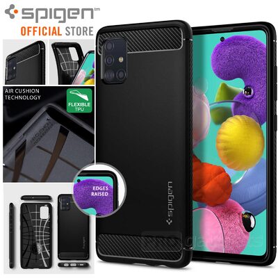Galaxy A51 Case, Genuine SPIGEN Rugged Armor Resilient Ultra Soft Cover for Samsung