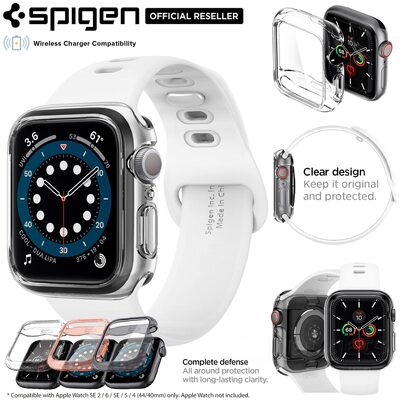 Apple Watch Series 6/5/4/SE Case, Genuine SPIGEN Ultra Hybrid Transparent Cover for 44mm
