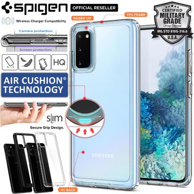 Galaxy S20 Case, Genuine SPIGEN Ultra Hybrid Air Cushion Bumper Hard Cover for Samsung