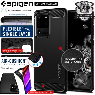 Galaxy S20 Ultra Case, Genuine SPIGEN Rugged Armor Resilient Ultra Soft Cover for Samsung