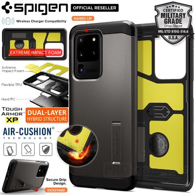 Galaxy S20 Ultra Case, Genuine SPIGEN Tough Armor XP Impact Shock Proof Kickstand Hard Cover for Samsung