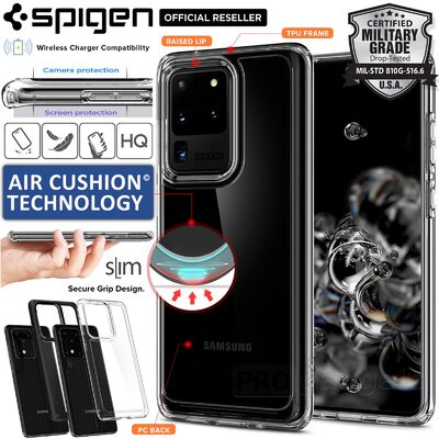 Galaxy S20 Ultra Case, Genuine SPIGEN Ultra Hybrid Air Cushion Bumper Hard Cover for Samsung