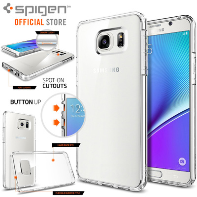 Galaxy Note 5 Case, Genuine SPIGEN Ultra Hybrid SOFT Bumper Cover for Samsung