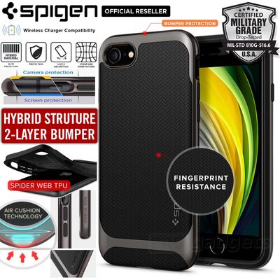 Genuine SPIGEN Neo Hybrid Herringbone Bumper Case for Apple iPhone SE 2020 Case