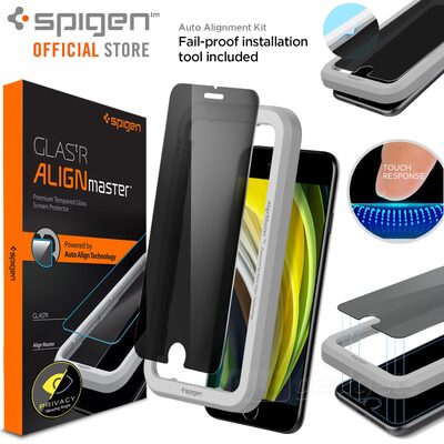 Genuine SPIGEN AlignMaster Privacy Glass for Apple iPhone 8 7 Screen Protector