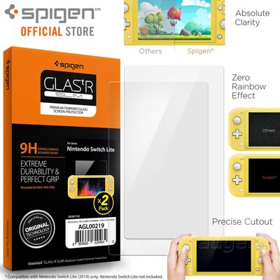For Nintendo Switch Lite Screen Protector Genuine Spigen GLAStR 9H Tempered Glass 2PC