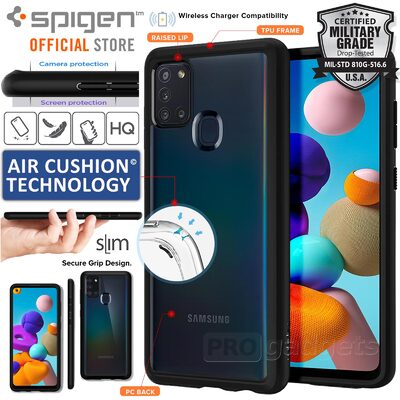 Genuine SPIGEN Ultra Hybrid Air Cushion Bumper Hard Cover for Samsung Galaxy A21s Case