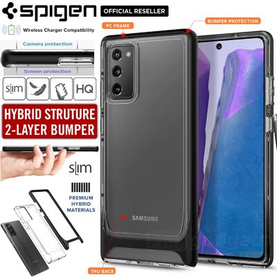 Genuine SPIGEN Neo Hybrid CC Crystal Dual Layer Clear Bumper Cover for Samsung Galaxy Note 20 Case