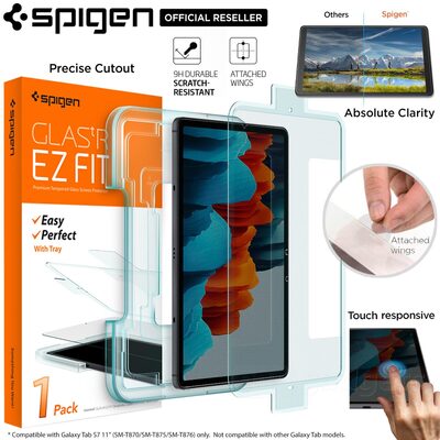 Genuine SPIGEN Glas.tR EZ Fit Tempered Glass for Samsung Galaxy Tab S8 / S7 / Tab S7 5G 11.0 Glass Screen Protector 1 Pc/Pack