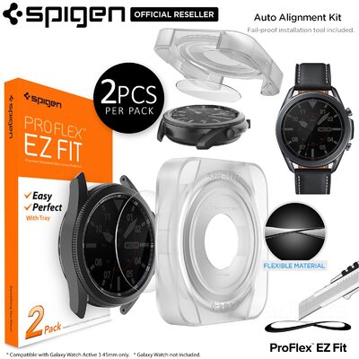 Genuine SPIGEN Pro Flex EZ Fit 2PCS for Samsung Galaxy Watch 3 45mm Screen Protector