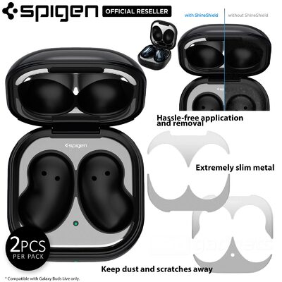 Genuine SPIGEN Dust Guard Protective Shine Shield Sticker 2PCS for Samsung Galaxy Buds Live