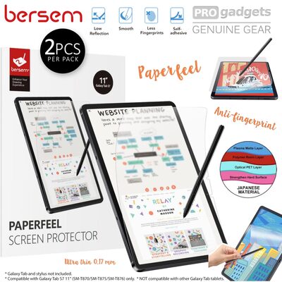 Genuine BERSEM Paperlike Screen Protector for Samsung Galaxy Tab S8/ S7/ S7 5G 11.0