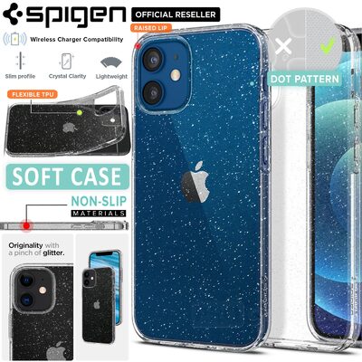 Genuine SPIGEN Liquid Crystal Glitter Slim Soft Cover for Apple iPhone 12 mini (5.4-inch) Case