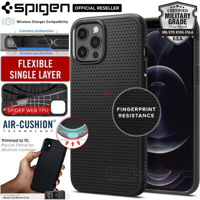 Genuine SPIGEN Liquid Air Soft TPU Armor Slim Cover for Apple iPhone 12 / iPhone 12 Pro (6.1-inch) Case