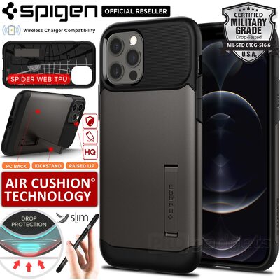 Genuine SPIGEN Slim Armor Heavy Duty Hard Cover for Apple iPhone 12 / iPhone 12 Pro (6.1-inch) Case