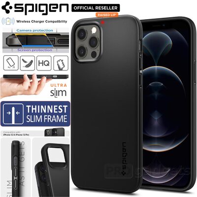 Genuine SPIGEN Ultra Thin Fit Slim Hard Cover for Apple iPhone 12 / iPhone 12 Pro (6.1-inch) Case