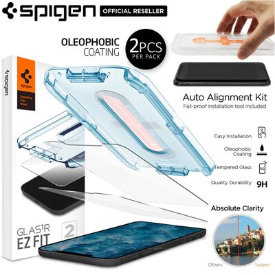 Genuine SPIGEN Glas.tR EZ Fit Tempered Glass for Apple iPhone 12 / iPhone 12 Pro (6.1-inch) Glass Screen Protector 2 Pcs/Pack