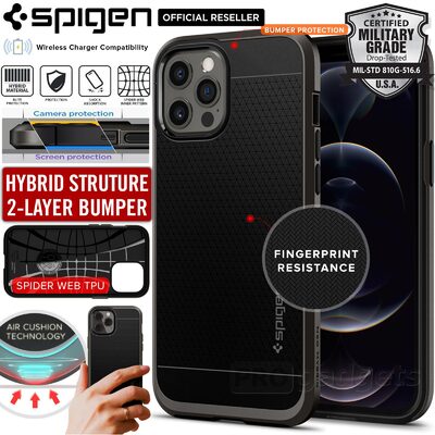 Genuine SPIGEN Neo Hybrid Dual Layer Premium Bumper TPU Cover for Apple iPhone 12 Pro Max (6.7-inch) Case