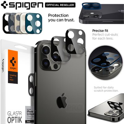 Genuine SPIGEN Glas.tR Optik Tempered Glass for Apple iPhone 12 Pro Max (6.7-inch) Camera Lens Protector 2 Pcs/Pack