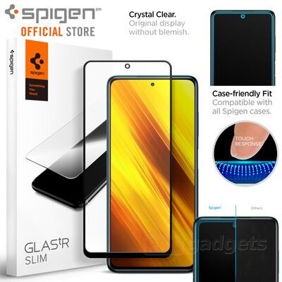 Genuine SPIGEN GLAS.tR Full Cover Glass for Xiaomi Poco X3 NFC / Poco X3 Pro Screen Protector