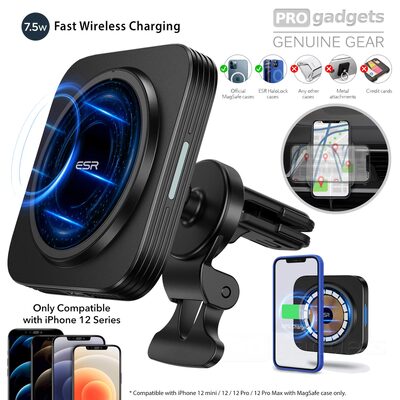 ESR HaloLock Magnetic Magsafe Wireless Car Charger Dock for iPhone 12/12 Pro/12 Pro Max/13/13 Pro Max/13 mini