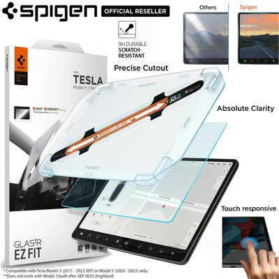 SPIGEN Glas.tR EZ Fit Anti-Glare Glass Screen Protector for Tesla Model 3/Y