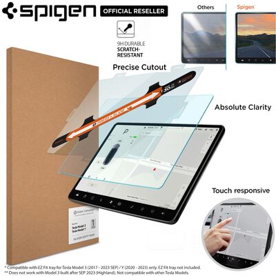 SPIGEN Glas.tR EZ Fit Anti-Glare Refill Glass Screen Protector for Tesla Model 3/Y