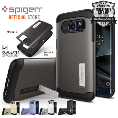 Galaxy S7 Edge Case, Genuine SPIGEN Slim Armor Cover KICK-STAND for Samsung