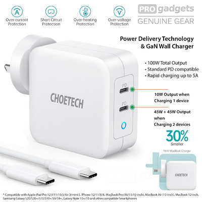 Choetech 100W PD Type C Wall Charge (AU Plug)