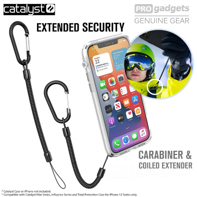 Catalyst Lifestyle Coiled Lanyard & Carabiner for Catalyst iPhone 12/ Pro/ Pro Max/ mini Cases