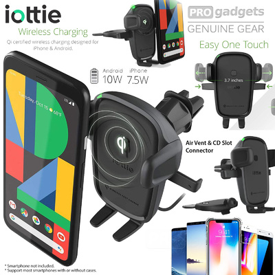 iOttie Easy One Touch Wireless Charging Air Vent /CD Slot Car Mount