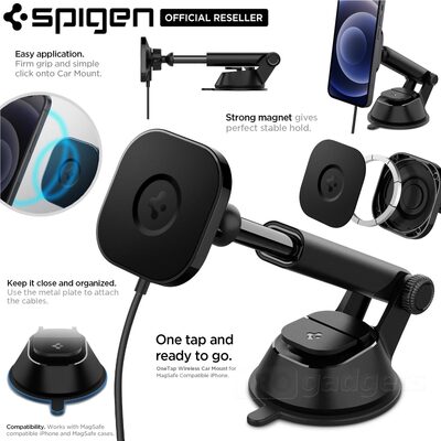 SPIGEN OneTap Pro ITS35W Magnetic Wireless Car Charger Dashboard Mount (MagFit) for MagSafe / iPhone