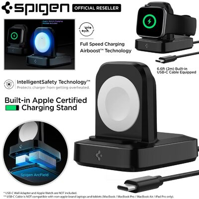 SPIGEN ArcField PF2002 Wireless Charger for Apple Watch Series Ultra/8/SE2/7/6/5/SE/4/3/2/1 (49-38mm)