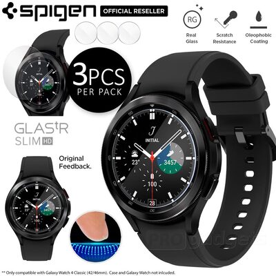 SPIGEN GLAS.tR Slim HD 3PCS Glass Screen Protector for Galaxy Watch 4 Classic 42mm / Watch 3 41mm