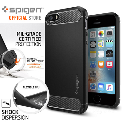 iPhone SE / 5S / 5 Case, Genuine Spigen Rugged Armor Resilient Cover for Apple