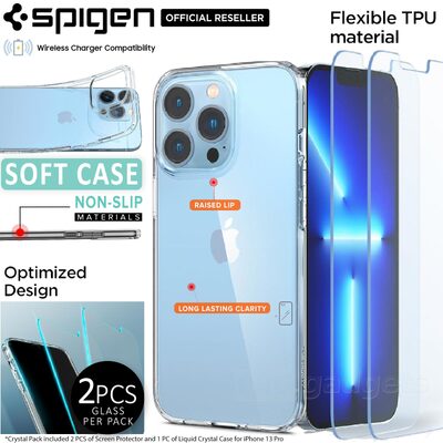 SPIGEN Crystal Pack Case & Screen Protectors 2PCS for iPhone 13 Pro (6.1-inch)