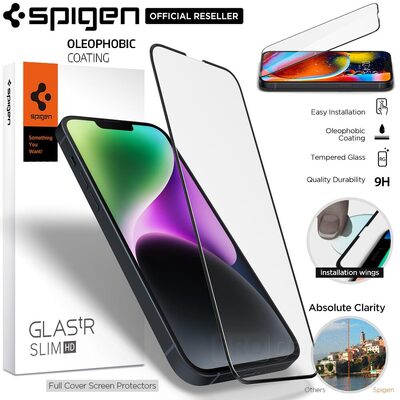 SPIGEN GLAS.tR Slim Full Cover HD Screen Protector for iPhone 13 / 13 Pro (6.1-inch)