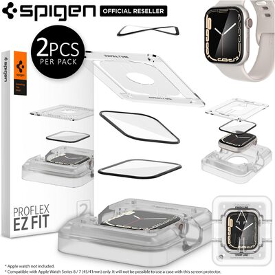 SPIGEN Pro Flex EZ Fit (41mm) 2PCS Screen Protector for Apple Watch Series 9/8/7