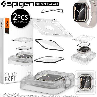 SPIGEN Pro Flex EZ Fit (45mm) 2PCS Screen Protector for Apple Watch Series 9/8/7
