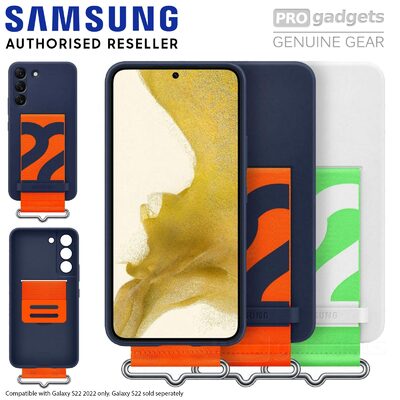SAMSUNG Silicone Case with Strap for Galaxy S22