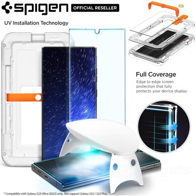 SPIGEN GLAS.tR Platinum Tray Glass Screen Protector for Galaxy S22 Ultra