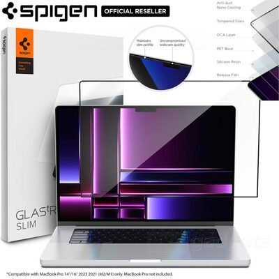 For MacBook Pro 16" 2021 SPIGEN GLAS.tR Slim Screen Protector