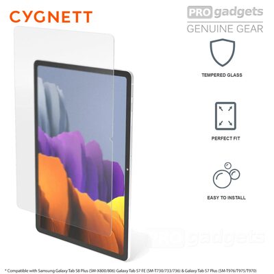 CYGNETT OpticShield Glass Screen Protector for Galaxy Tab S8 Plus/ S7 FE/ S7 Plus 12.4