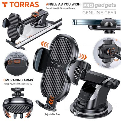 Torras 3 in 1 Dashboard, Windshield Air Vent Car Mount Holder