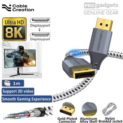CableCreation 8k 60 Hz DP DisplayPort 1.4 to DP DisplayPort Cable 1M