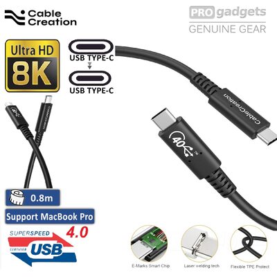 CableCreation USB 4 USB C to USB C Cable 0.8M