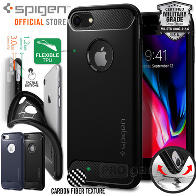 iPhone 7 Case, Genuine SPIGEN Rugged Armor RESILIENT SOFT TOUGH COVER for Apple